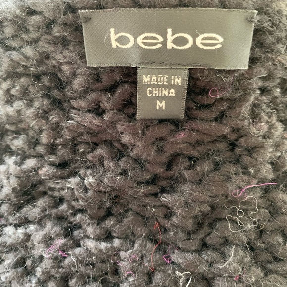 BEBE chunky heavy cabled large collar cardigan - Picture 9 of 10